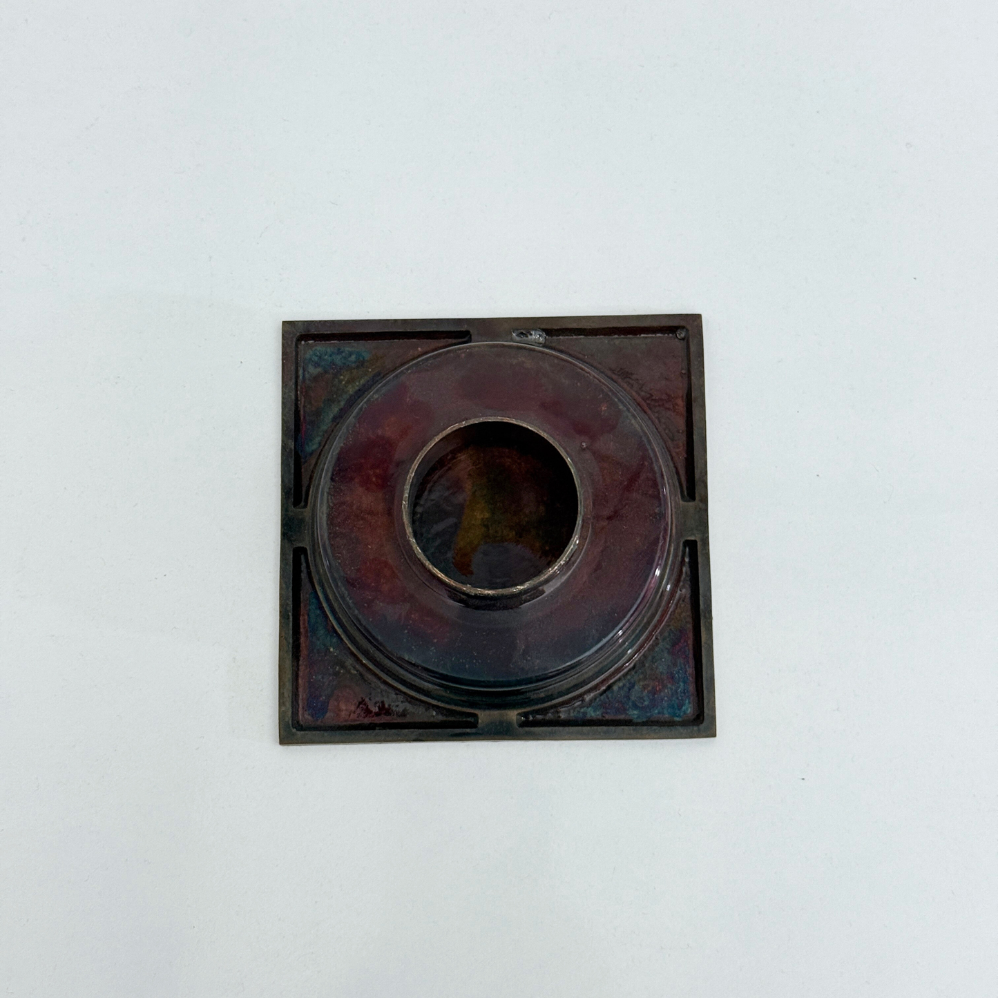 Antique Copper Engraved Shower Drain with Removable Cover, Solid Copper Square Shower Drain