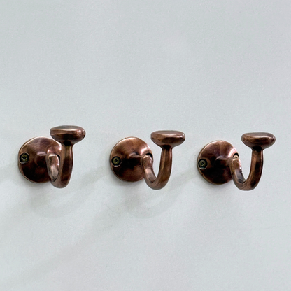Antique Copper Hooks, Copper Robe Hook, Heavy Duty Single Hook, Wall Mount Robe Hooks