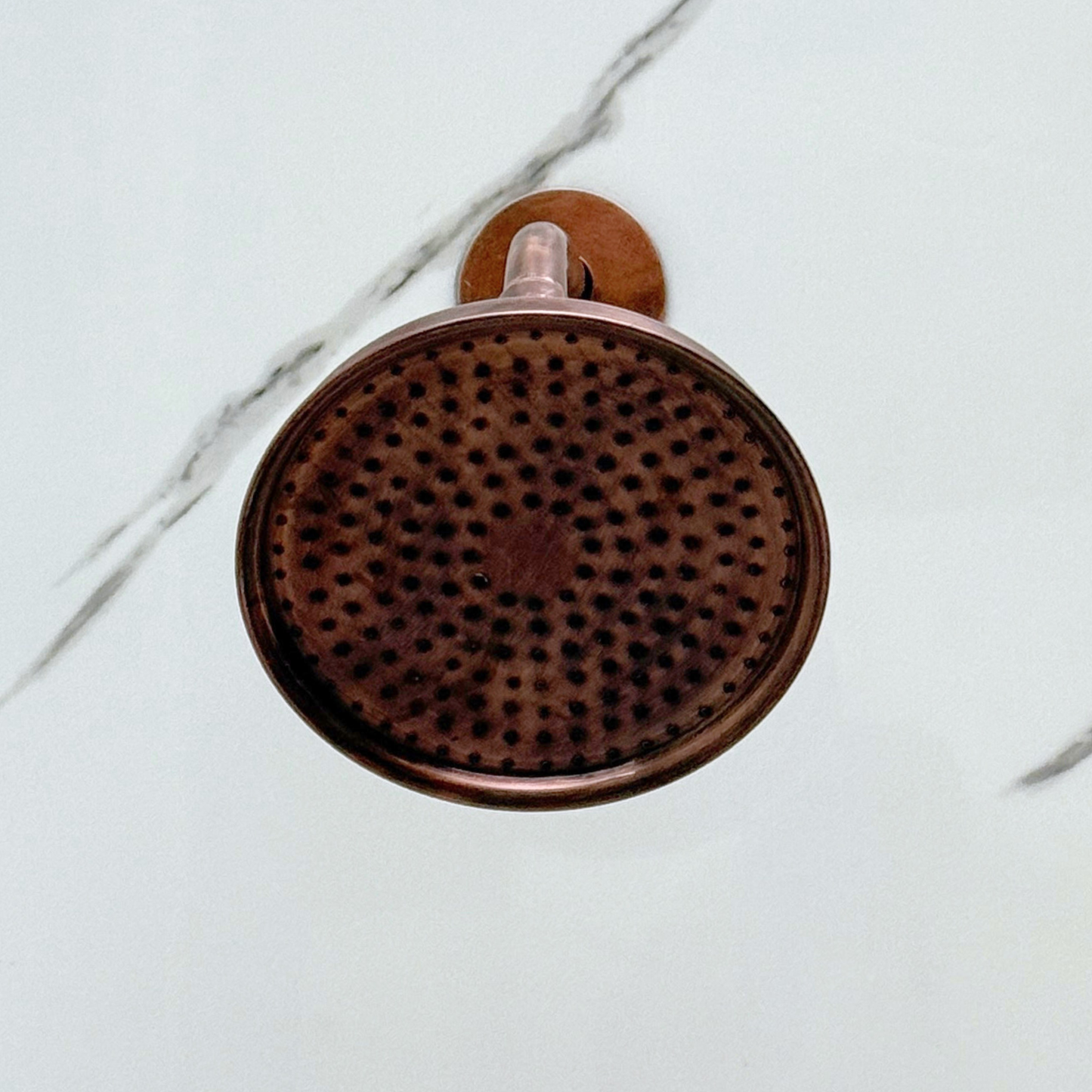 Antique Copper Shower System with Round Rain Adjustable Shower Head, Short Arm and Cross Handles