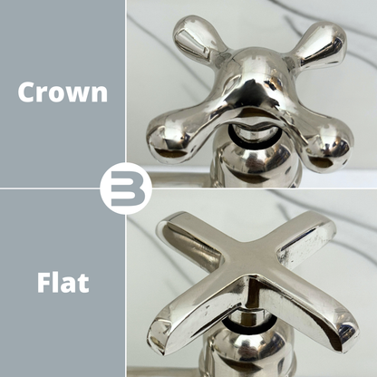 Polished Nickel Classic Bridge Faucet with Ball Center, Sprayer, Cold Water Faucet and Cross Handles