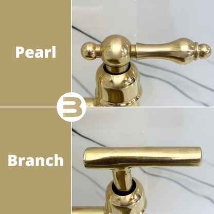 Unlacquered Brass Bridge Faucet with Sprayer, Drinking Water Tap and Lever Handles