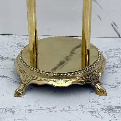 Unlacquered Brass Freestanding Bathtub Faucet, Solid Brass Clawfoot Tub Filler with Handheld Shower Head and Cross Handles