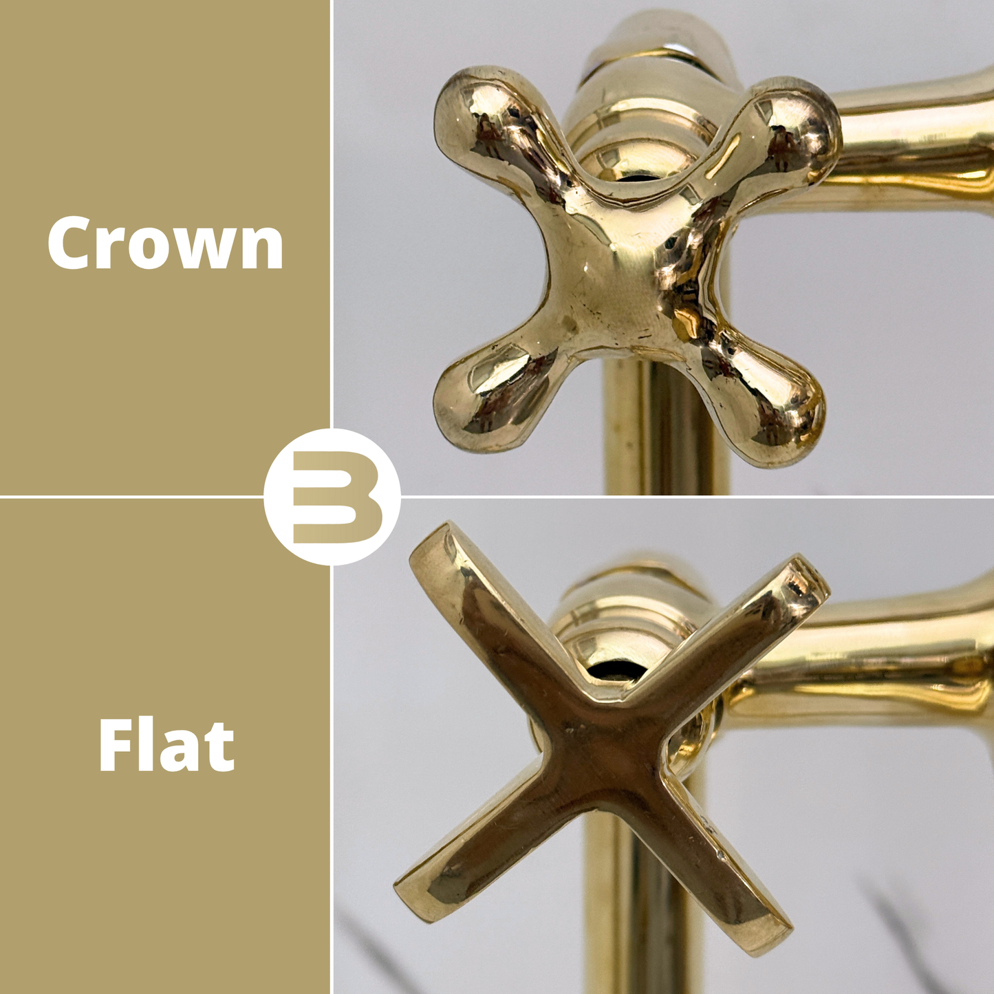 Unlacquered Brass Freestanding Bathtub Faucet, Solid Brass Clawfoot Tub Filler with Handheld Shower Head and Cross Handles