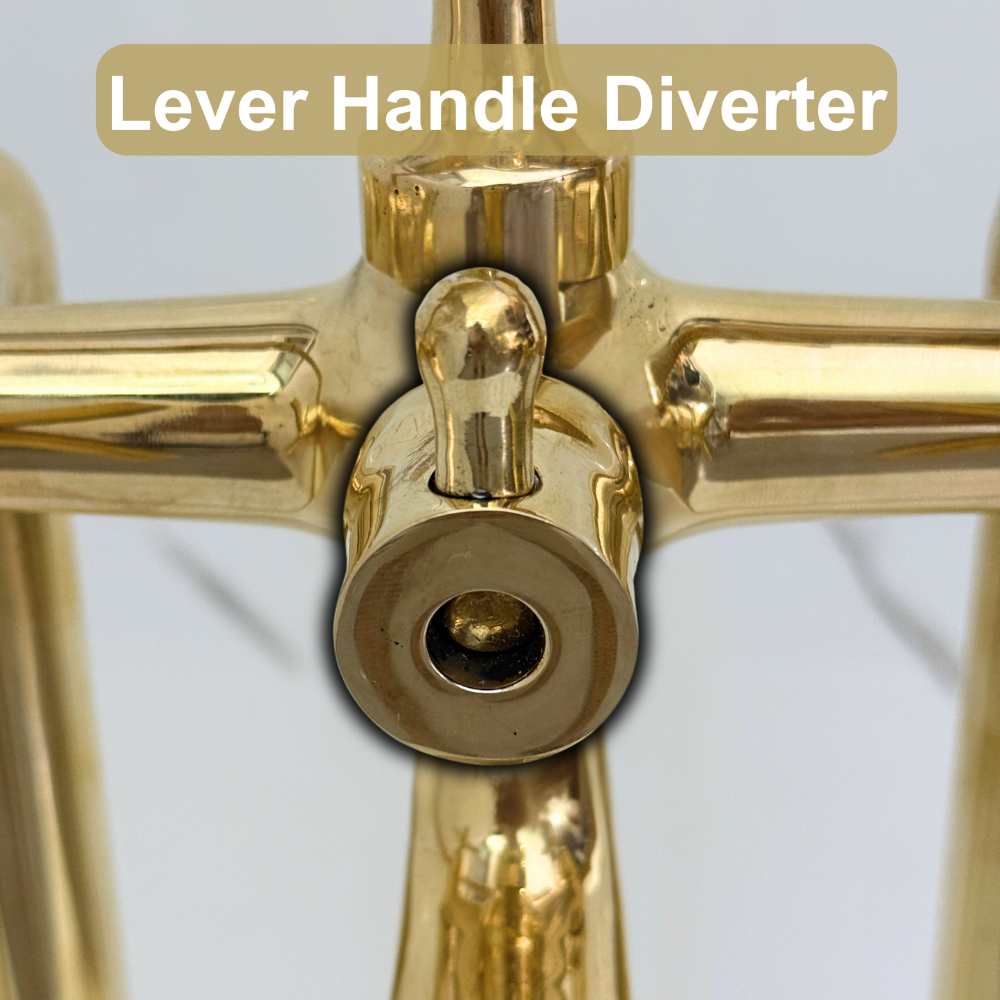 Unlacquered Brass Freestanding Bathtub Faucet, Solid Brass Tub Filler with Handheld Shower Head, Diverter and Cross Handles