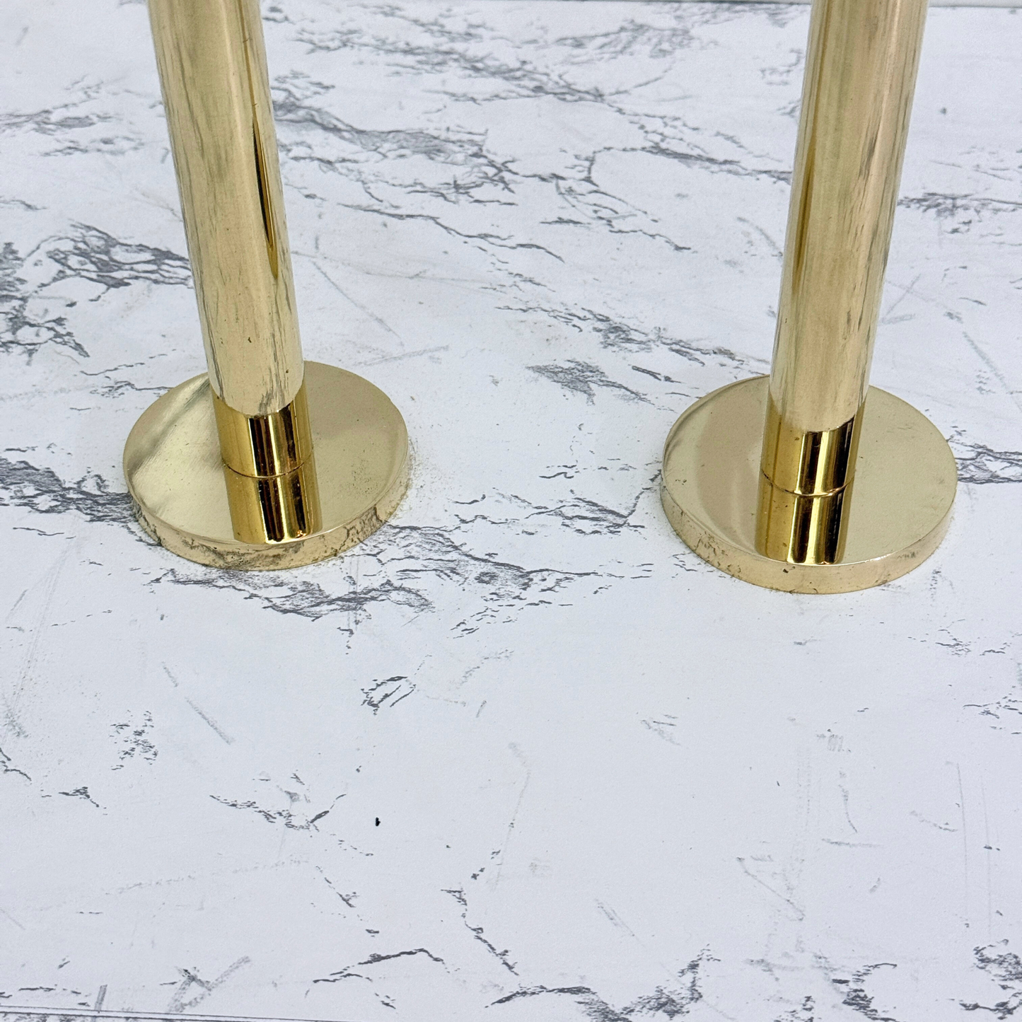 Unlacquered Brass Freestanding Bathtub Faucet, Solid Brass Tub Filler with Handheld Shower Head and Cross Handles