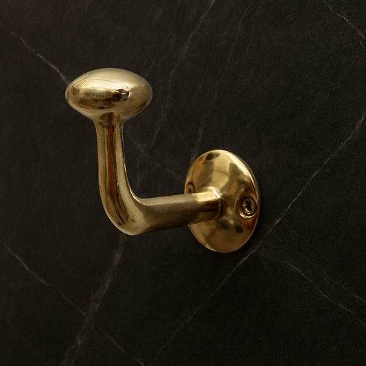 Unlacquered Brass Hooks, Solid Brass Robe Hook, Wall Mount Robe Hooks, Heavy Duty Single Hook