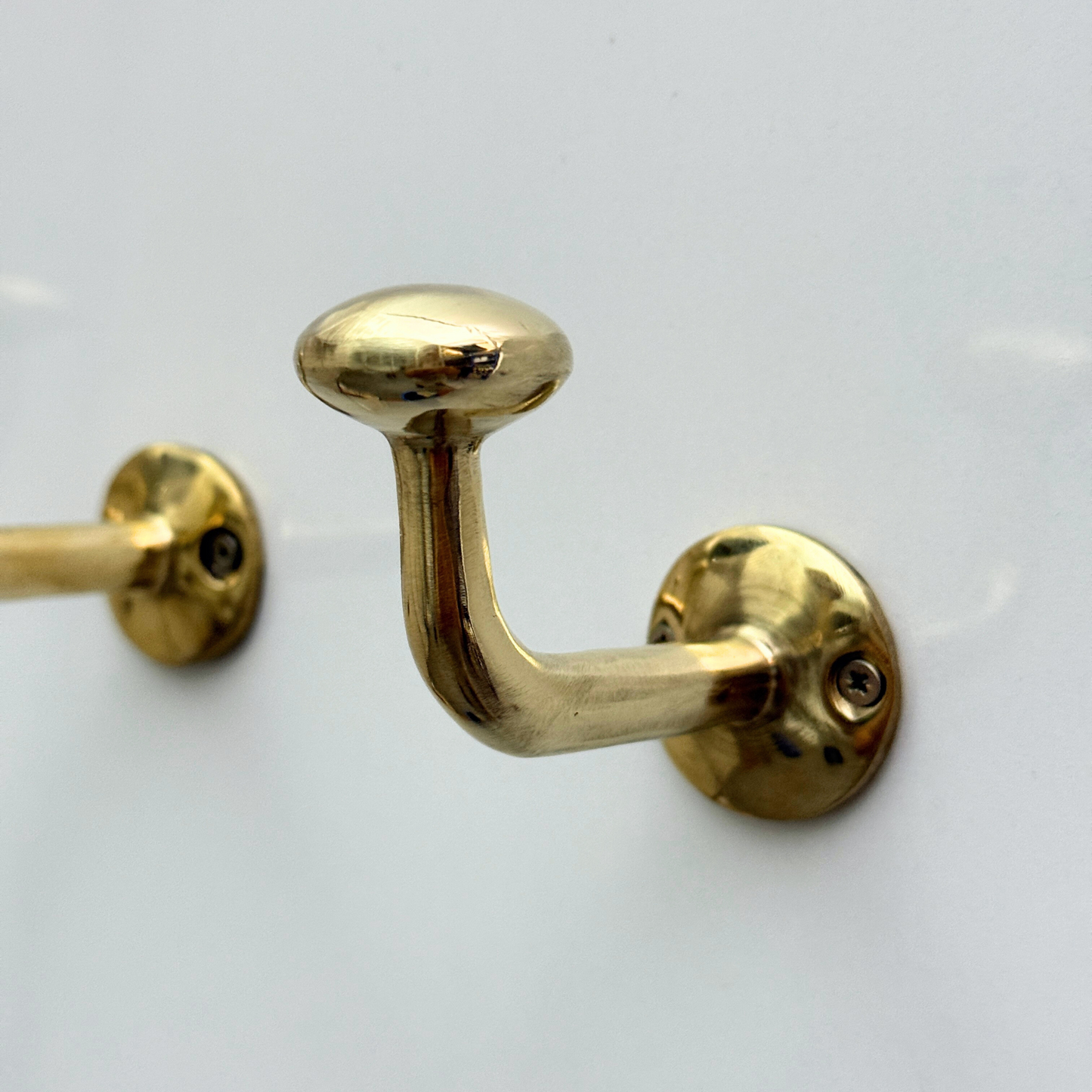 Unlacquered Brass Hooks, Solid Brass Robe Hook, Wall Mount Robe Hooks, Heavy Duty Single Hook