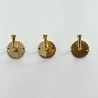 Unlacquered Brass Hooks, Solid Brass Robe Hook, Wall Mount Robe Hooks, Heavy Duty Single Hook