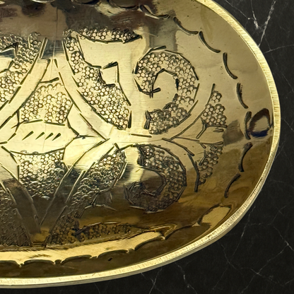 Unlacquered Brass Soap Dish, Wall-Mounted Engraved Brass Soap Tray