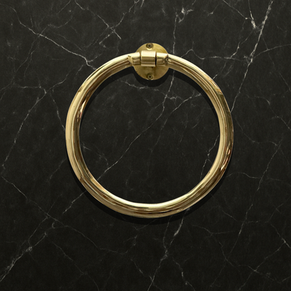 Unlacquered Brass Towel Holder, Solid Brass Towel Hanger, Bathroom Wall Mounted Towel Ring