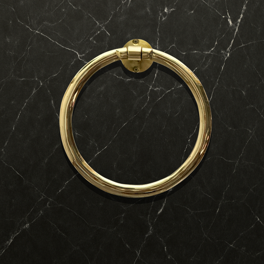 Unlacquered Brass Towel Holder, Solid Brass Towel Hanger, Bathroom Wall Mounted Towel Ring