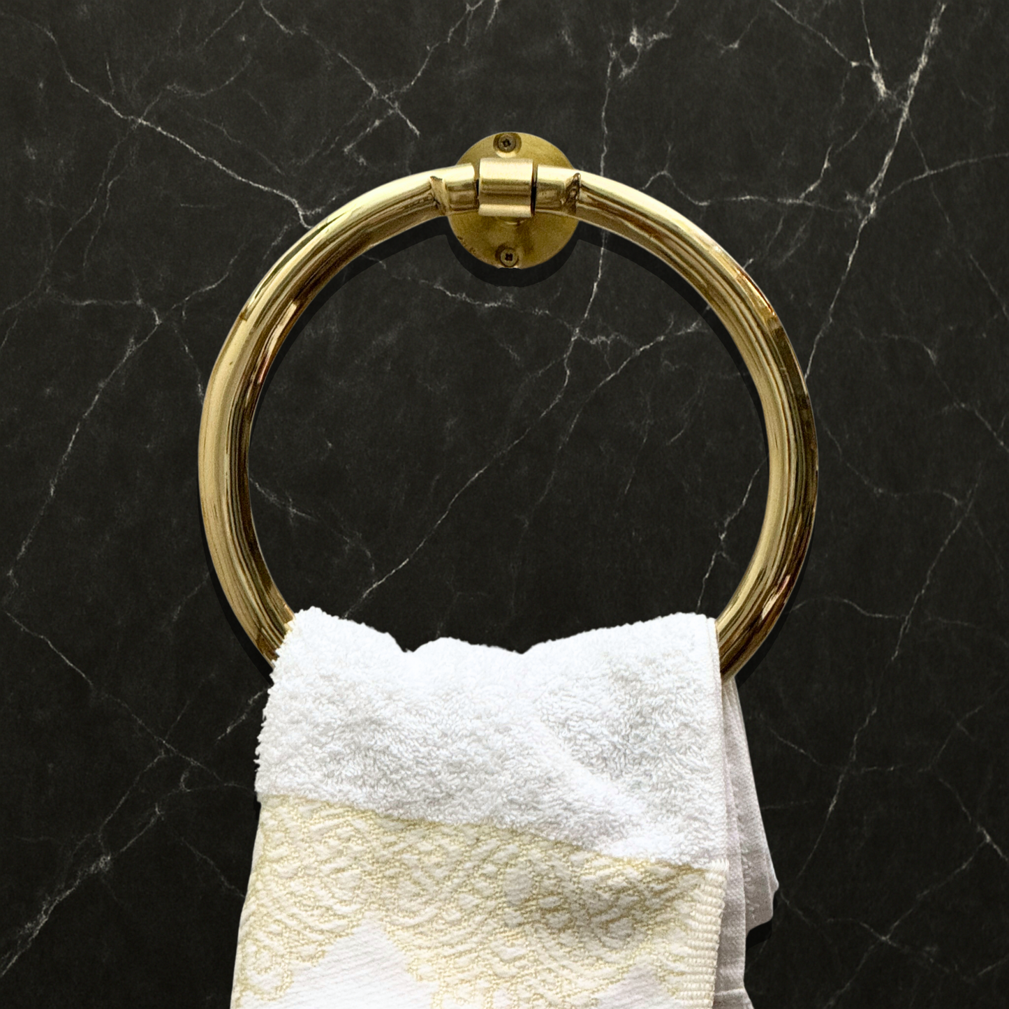 Unlacquered Brass Towel Holder, Solid Brass Towel Hanger, Bathroom Wall Mounted Towel Ring