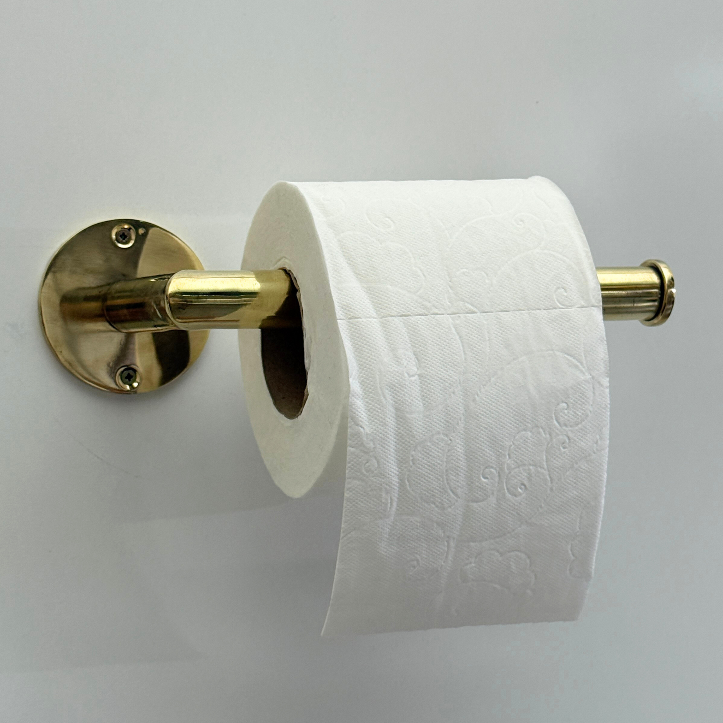 Unlacquered Brass Toilet Paper Holder, Solid Brass Wall Mount Toilet Roll Holder